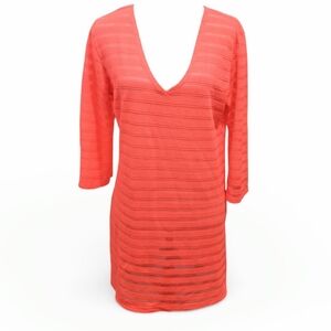 PACIFIC BEACH Women's Bright Orange Swim Cover-Up Large